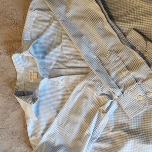 Cat & Jack Boys Blue Checkered Button Down Shirt Size L (12/14)